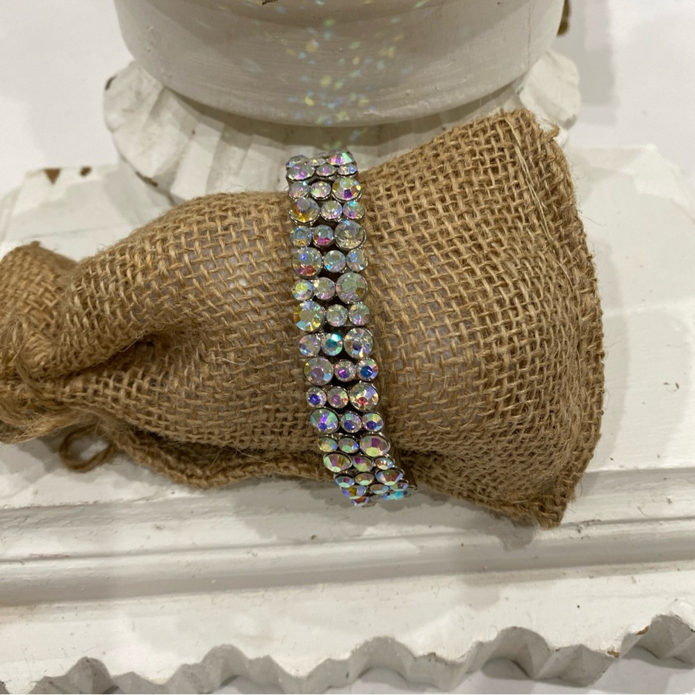 Elegant Silver Crystal Bracelet in gift box NWOT